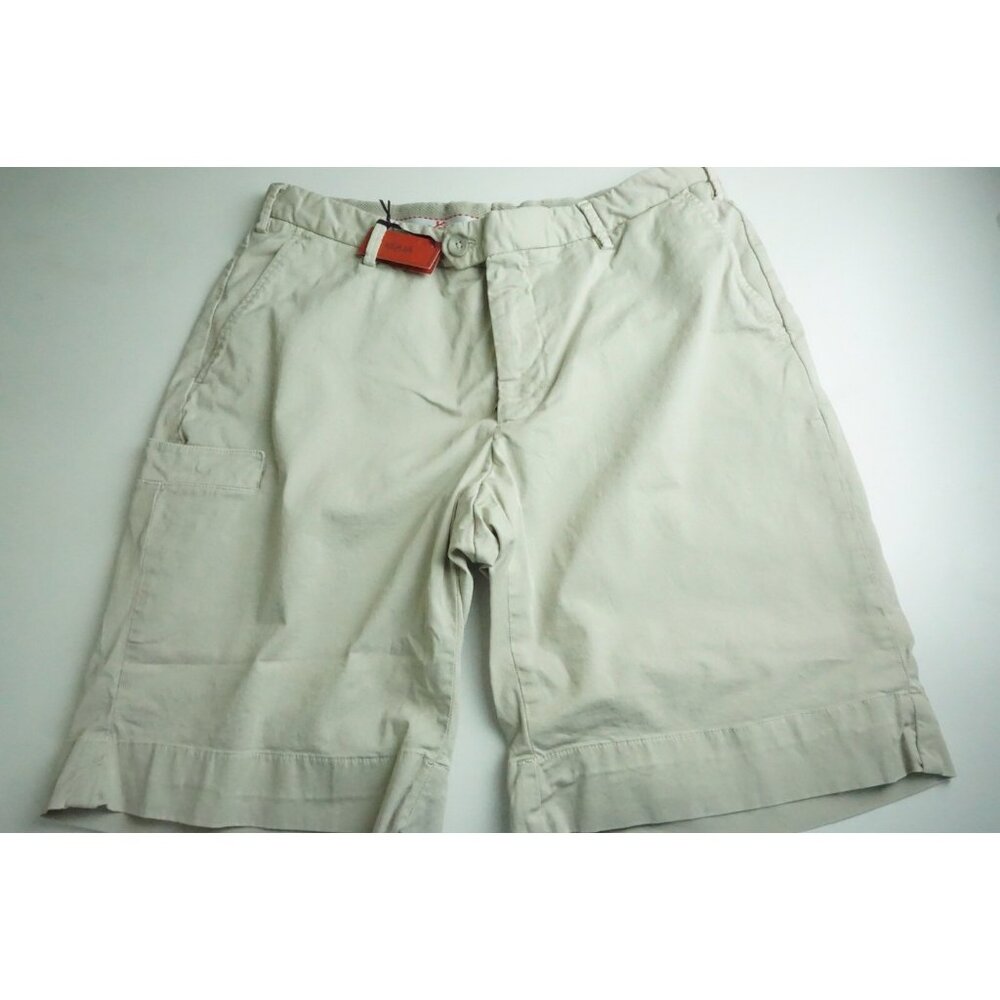 Isaia Napoli Sportivo Tinto Cotton Blend Khaki Brown Shorts 52R BRAND NEW